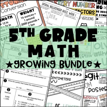 Preview of 5th Grade Math Growing Bundle
