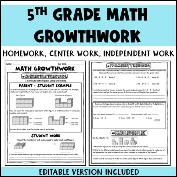 Preview of 5th Grade Math Growthwork
