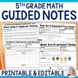 5th Grade Math Guided Notes