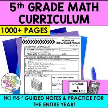 Preview of 5th Grade Math Guided Notes Curriculum | 5th Grade Math Notes & Practice 
