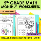 5th Grade Math Holiday Worksheet Bundle | Fun Math Workshe
