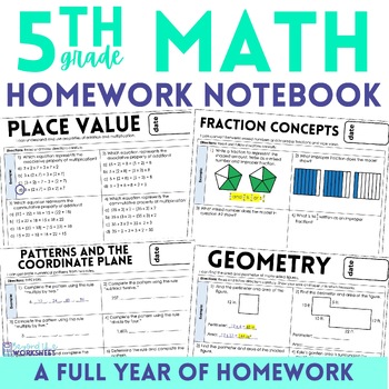 Preview of 5th Grade Math Homework | Printable Homework Worksheets