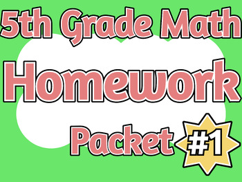 Preview of 5th Grade Math Homework Packet: Unit 1