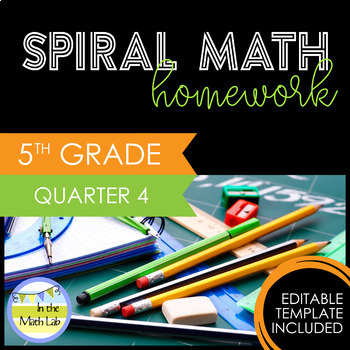 Preview of 5th Grade Math Homework Quarter 4 Spiral Math Review
