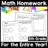 5th Grade Math Homework, Spiral Review Worksheets, Daily M