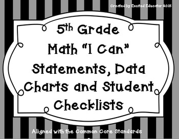 Preview of 5th Grade Math I Can Statement Posters