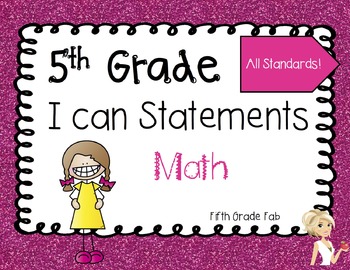 Preview of 5th Grade Math I Can Statements