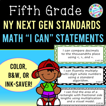 Preview of 5th Grade Math I Can Statements | NY Next Generation Learning Standards