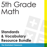 5th Grade Math I Can Statements & Vocabulary Resources Bundle