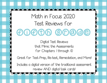 Preview of 5th Grade Math In Focus 2020 ALL Chapter Test Reviews (Digital)
