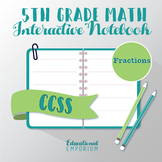 5th Grade Math Interactive Notebook: Fractions Interactive Notebook, Math, 5th