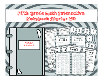 Preview of 5th Grade Math Interactive Notebook Starter Pages
