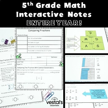 Preview of 5th Grade Math Interactive Notes {Digital & PDF Included}