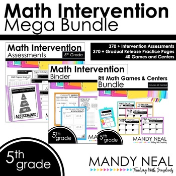 Preview of 5th Grade Math Intervention Standards Based Mega Bundle