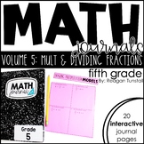 5th Grade Math Journal Fractions Multiply and Divide