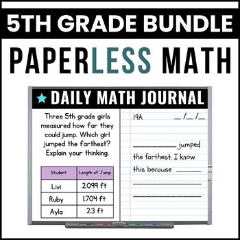 Preview of 5th Grade Math Journal Prompts Bundle - Daily Math Prompts for the Entire Year