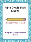 5th Grade Math Journal extended responses CCSS aligned