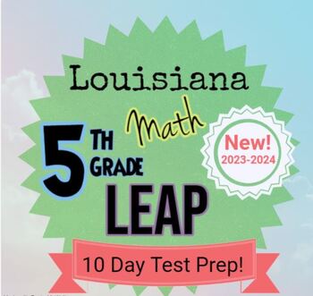 Preview of 5th Grade Math LEAP 2025 Test Prep; Print and Go!All Louisiana Standards Covered