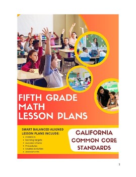 Preview of 5th Grade Math Lesson Plans - California Common Core