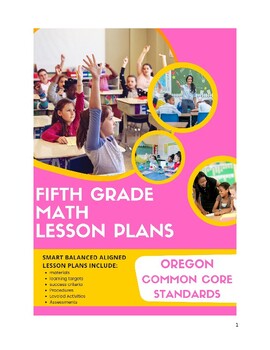 Preview of 5th Grade Math Lesson Plans - Oregon Common Core