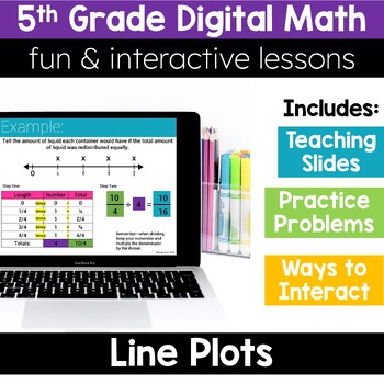 Preview of 5th Grade Math Line Plots 5.MD.2 Digital Math Activities Digital Resources