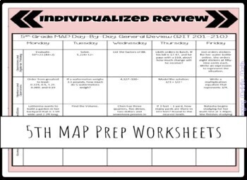 Preview of 5th Grade Math MAP Review (RIT BASED)