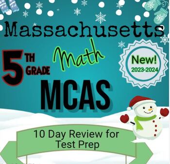 Preview of 5th Grade Math MCAS Test Prep; Print and Go! All Massachusetts Standards Covered