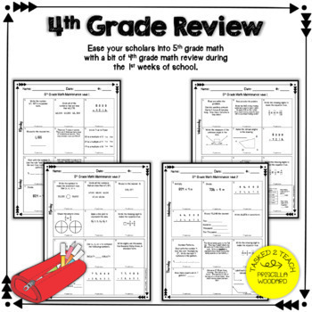 5th Grade Math Maintenance Weeks 1 - 9 | 5th Grade Math Spiral Review