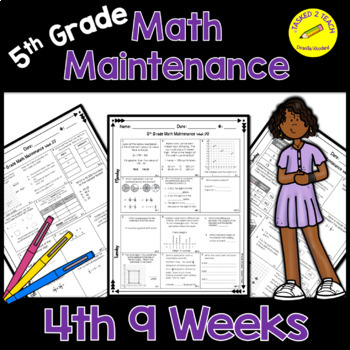 Preview of 5th Grade Math Maintenance Weeks 28 - 36 | 5th Grade Math Spiral Review