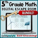 5th Grade Math Digital Escape Room Mega Bundle Engaging Ma