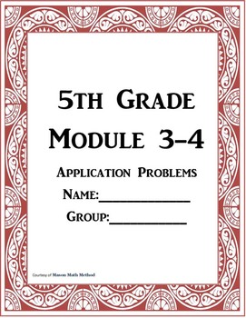 Preview of 5th Grade Math Module 3-4 Application Problems Worksheet Packet