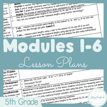Preview of 5th Grade Math Modules 1-6 Lesson Plan Bundle