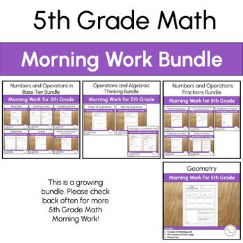 Preview of 5th Grade Math Morning Work Bundle