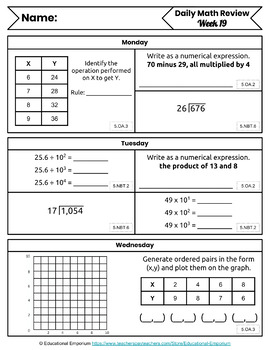 4th grade math spiral review pdf free