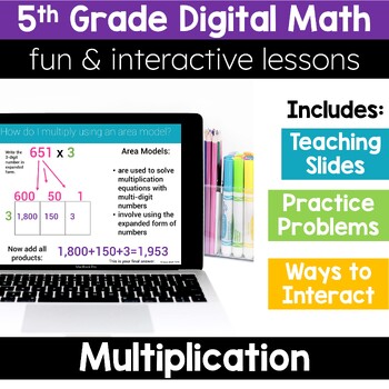 Preview of 5th Grade Math Multiplication 5.NBT.5 Digital Math Activities Digital Resources