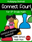 5th Grade Math Game Multiplying Decimals Connect Four - Pr