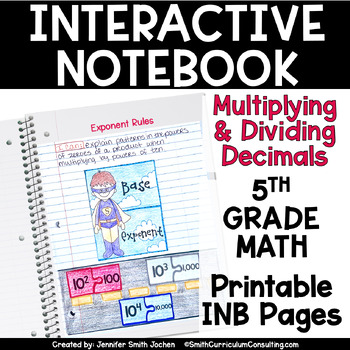 Preview of 5th Grade Math Multiplying and Dividing Decimals Interactive Notebook