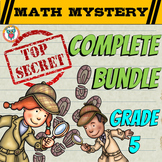 5th Grade Math Mystery Game COMPLETE Bundle - Math Review 