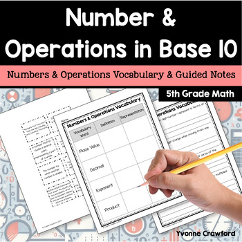 Preview of 5th Grade Math | Numbers & Operations Vocabulary with Guided Notes