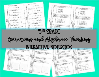 Preview of 5th Grade Math Operation and Algebraic Thinking Interactive Notebook