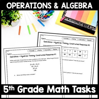 Preview of Constructed Response Practice Math Performance Tasks 5th Grade OA Standards