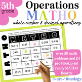 5th Grade Math Operations Matho | Math Bingo