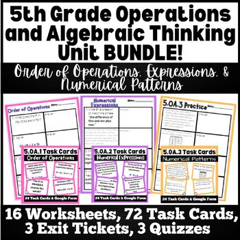 Preview of 5th Grade Math Operations and Algebraic Thinking Unit BUNDLE!