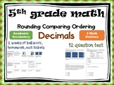 5th Grade Math Ordering Comparing Rounding Decimals