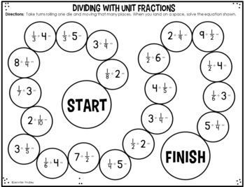 5Th Grade Math Partner Games | Fraction Partner Games By Jennifer Findley