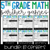 5th Grade Math Partner Games and Activities Bundle