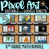 5th Grade Math Pixel Art Yearlong Practice on Google Sheet