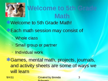 5th Grade Math Power Point Everyday Math Unit 1 Lessons 1 - 5 | TpT