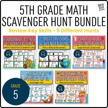 Preview of 5th Grade Math Practice Scavenger Hunt BUNDLE - PRINTABLE