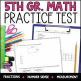 5th Grade MATH Practice Test Multiplication Fractions Deci